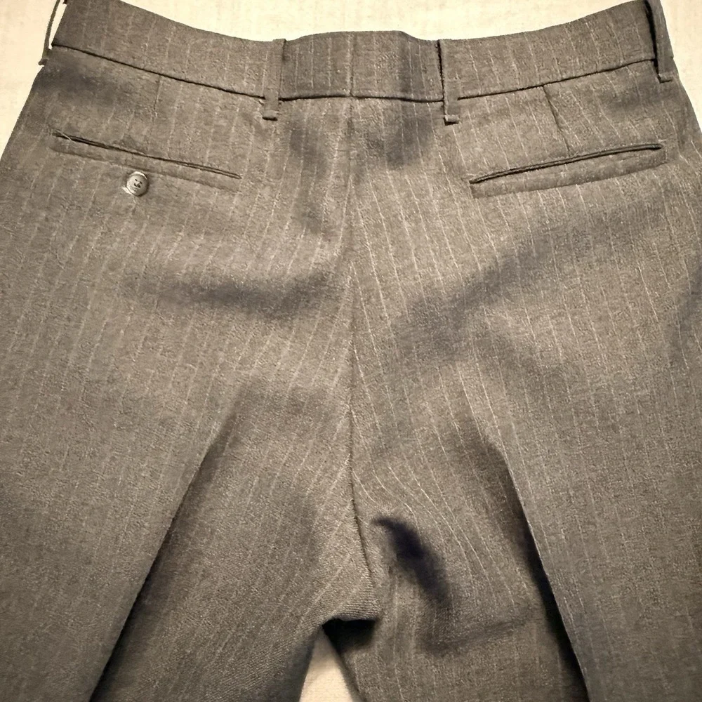 Vintage Levis Action Slacks Mens Gray Pinstripe 2 Piece Suit Blazer Pants